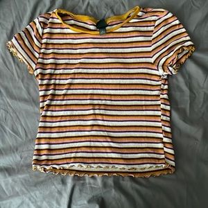 Striped cropped shirt